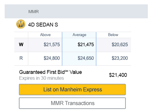 Manheim Express℠ integration
