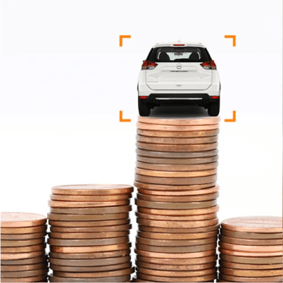 car on a stack of pennies