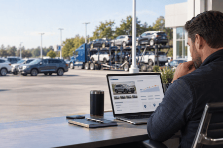 Transportation estimate widget displayed within Stockwave vehicle sourcing workflow